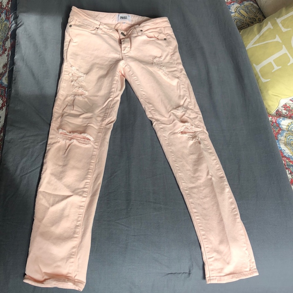 Paige pink sz 27 skyline ankle peg jeans